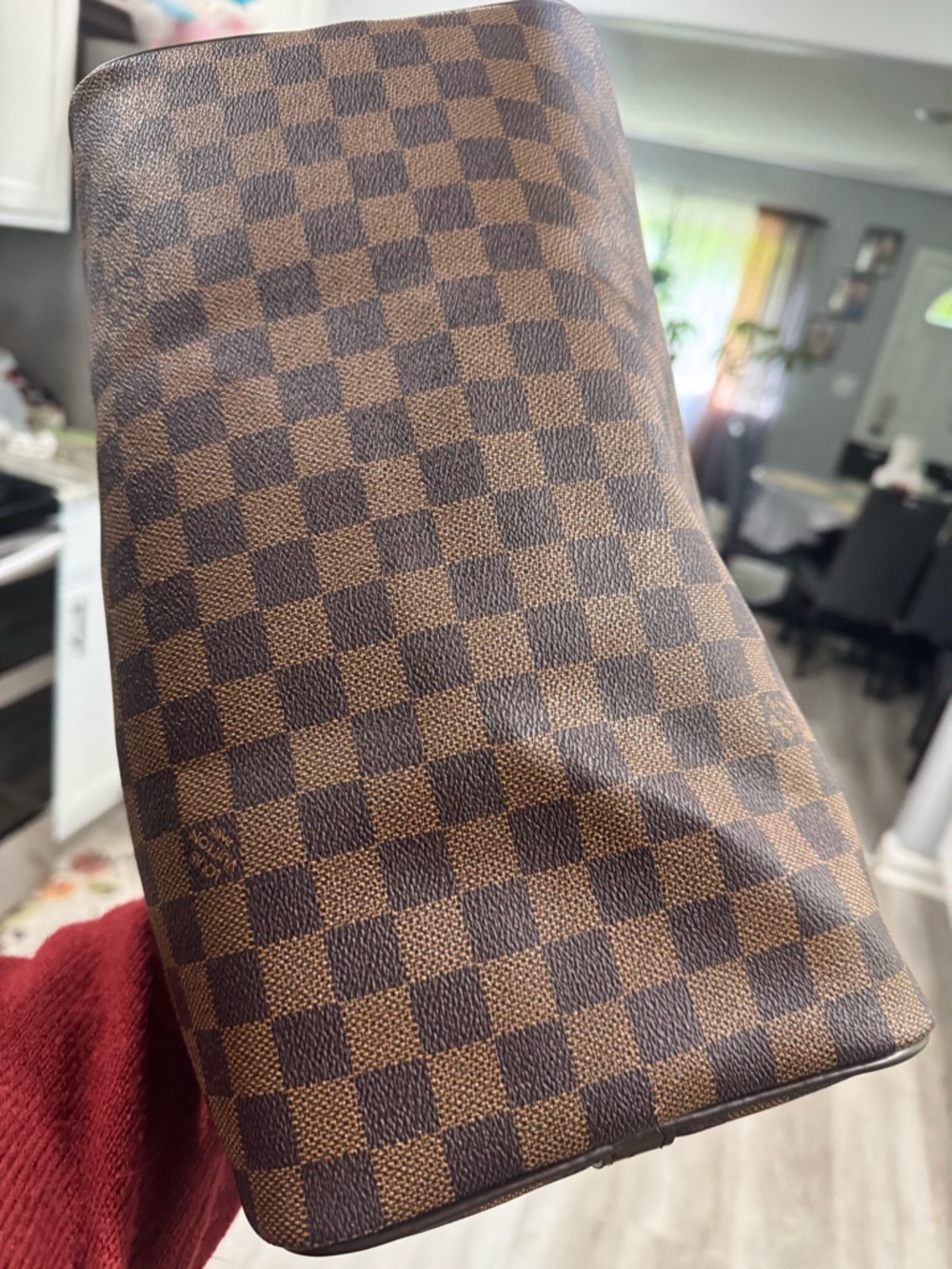 Bag Brown Satchel with Red Interior and Gold Hardware - Picture 6 of 10